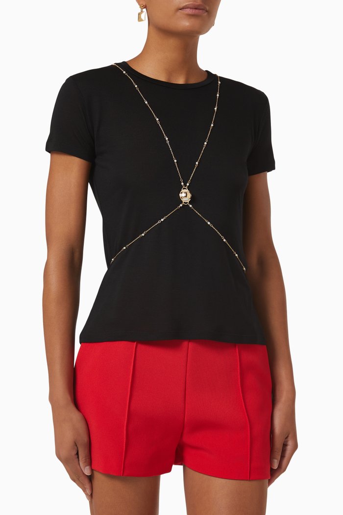 

Chain Link T-shirt in Modal Jersey, Black