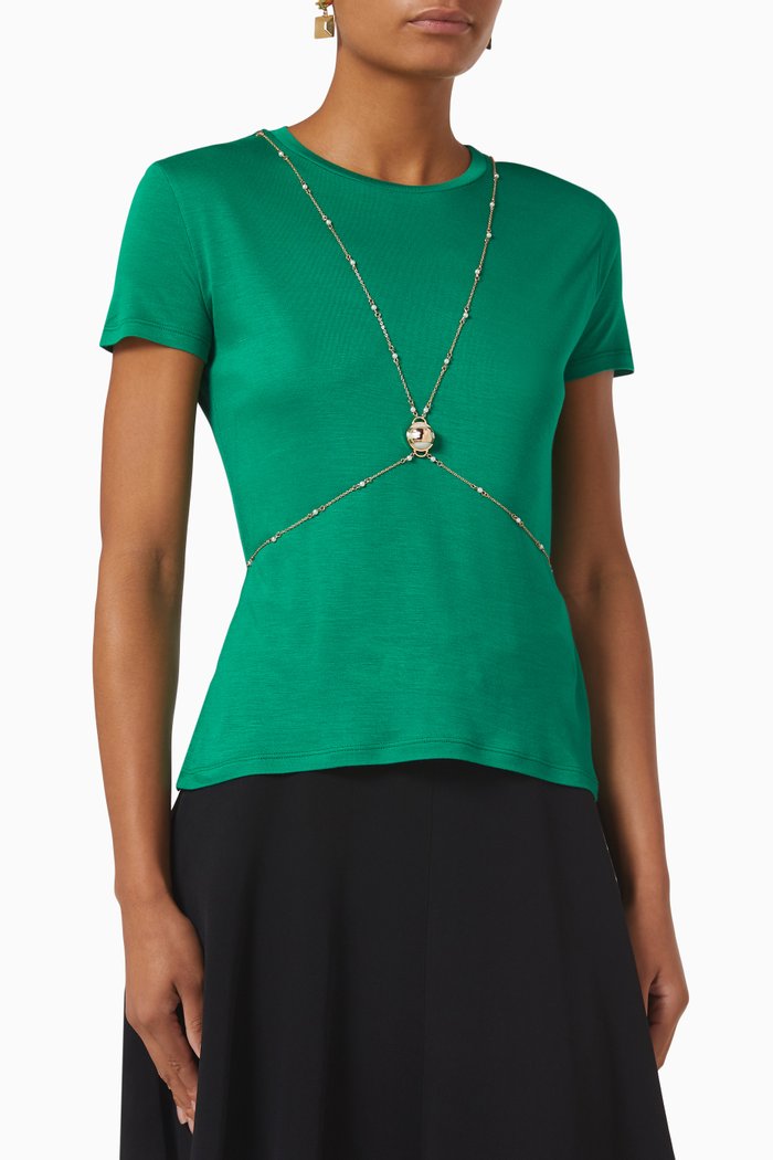 

Chain Link T-shirt in Modal Jersey, Green