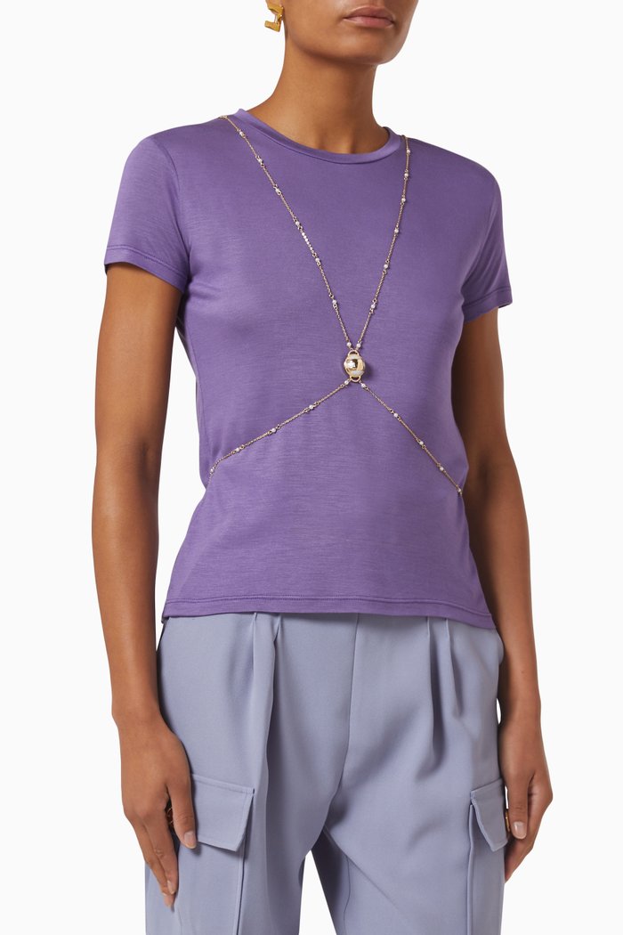 

Chain Link T-shirt in Modal Jersey, Purple