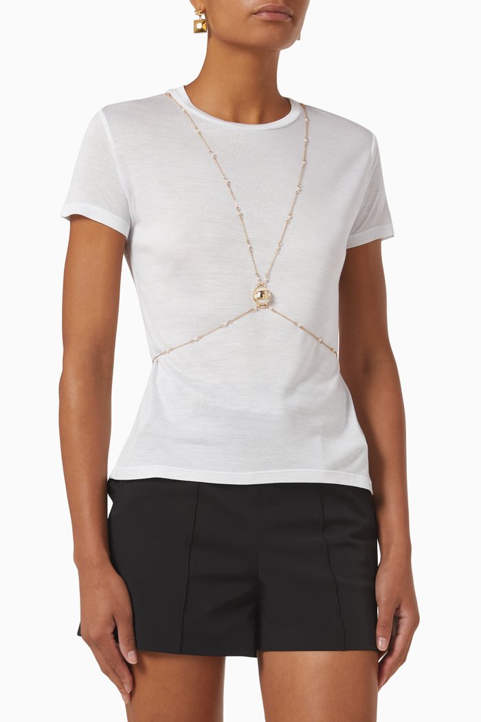Chain Link T-shirt in Modal Jersey, White
