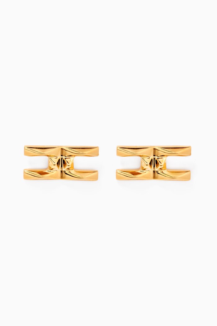 

Studded Logo Earrings, Gold