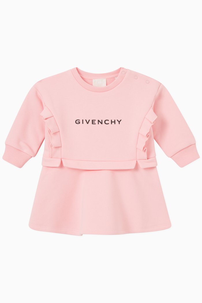 

Logo Print Dress in Jersey, Pink