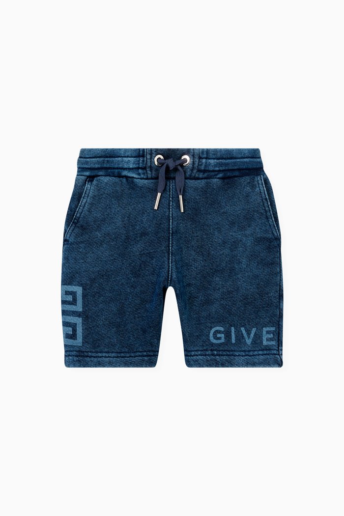 

4G Logo Print Bermuda Shorts in Denim, Blue