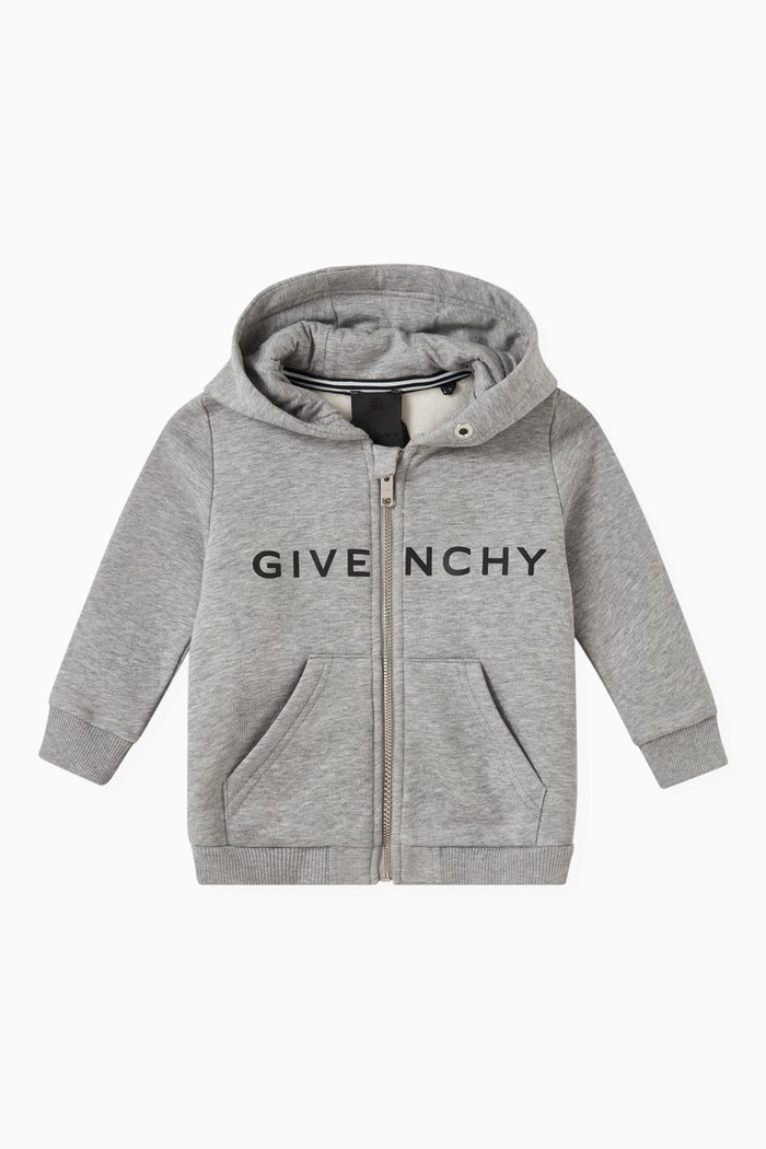 

Logo Print Hoodie in Fleece, Grey