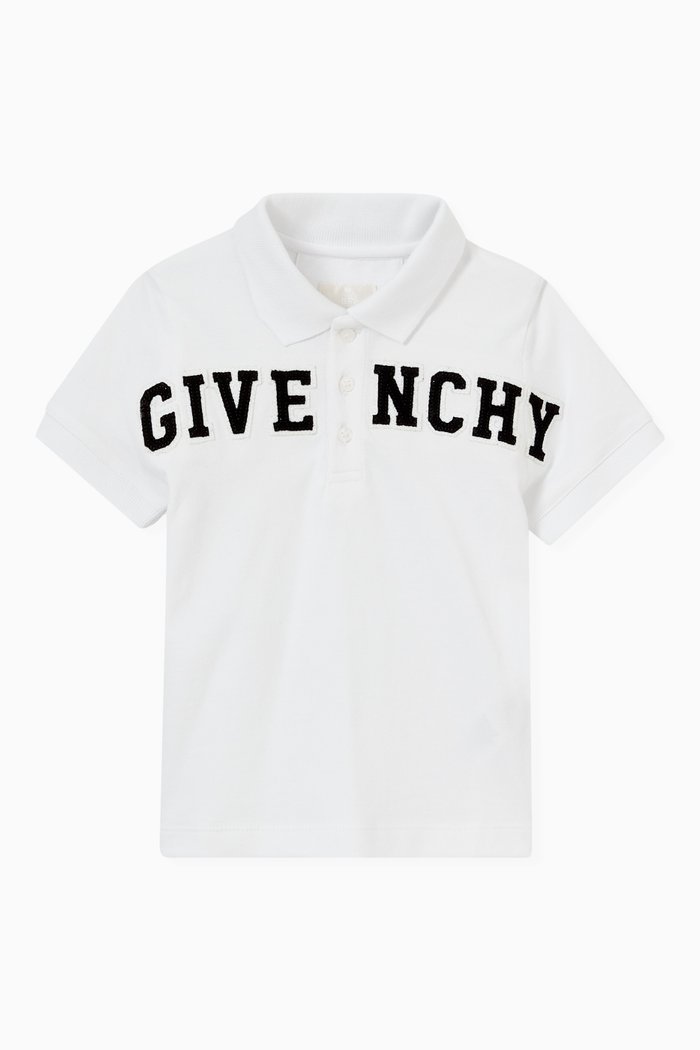 

Logo Patch Polo Shirt in Cotton Piqué, Neutral