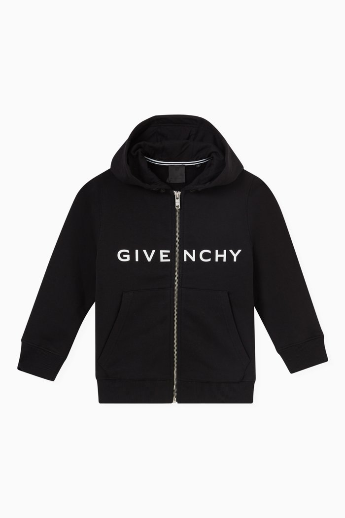 Logo Hoodie in Fleece, Black