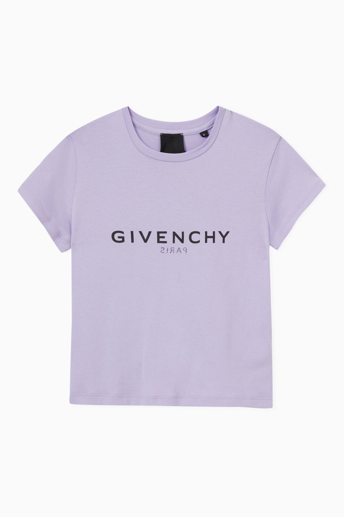 

Reverse Logo T-shirt in Stretchy Cotton, Purple