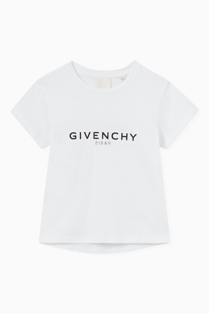 

Reverse Logo T-shirt in Stretchy Cotton, White