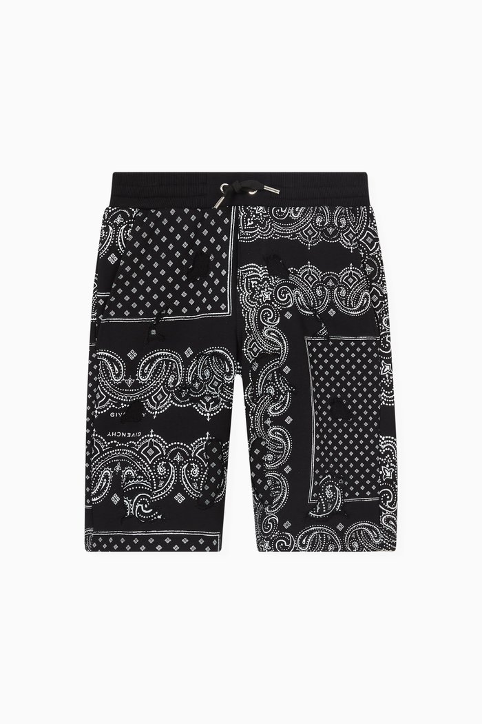 

Bandana Logo Shorts in Cotton & Polyester, Black
