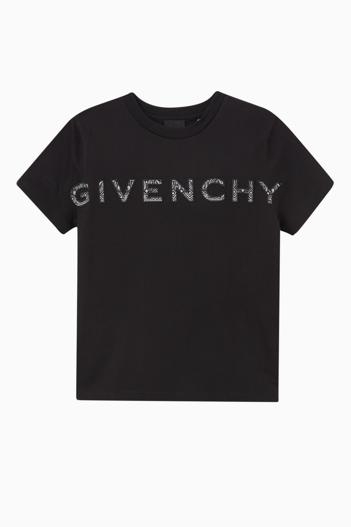 Patchwork Logo T-Shirt in Cotton, Black
