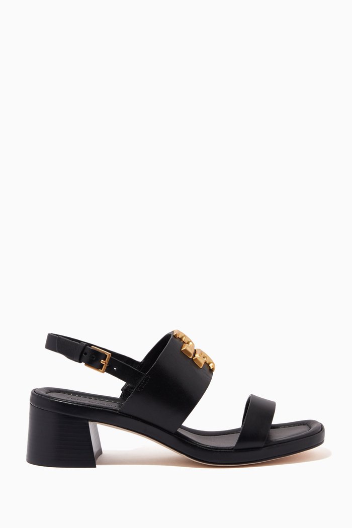 

Eleanor Block Heel Sandals in Leather, Black