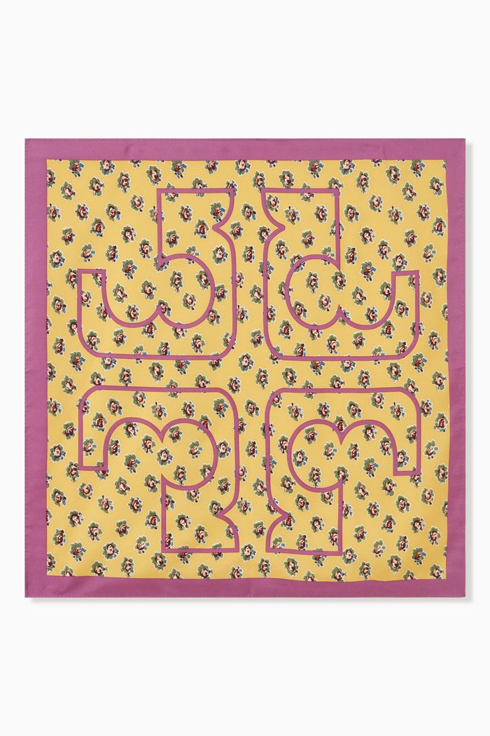 Garden Rose Foulard in Silk, Yellow