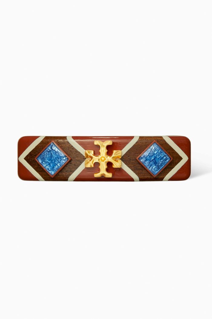 

Roxanne Geo Barrette in Carved Macassar Ebony, Blue