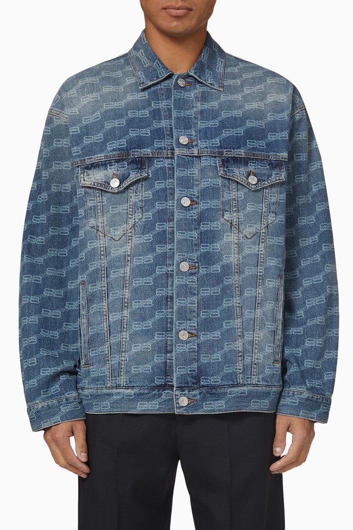 BB Monogram Jacket in Blue Ring Denim