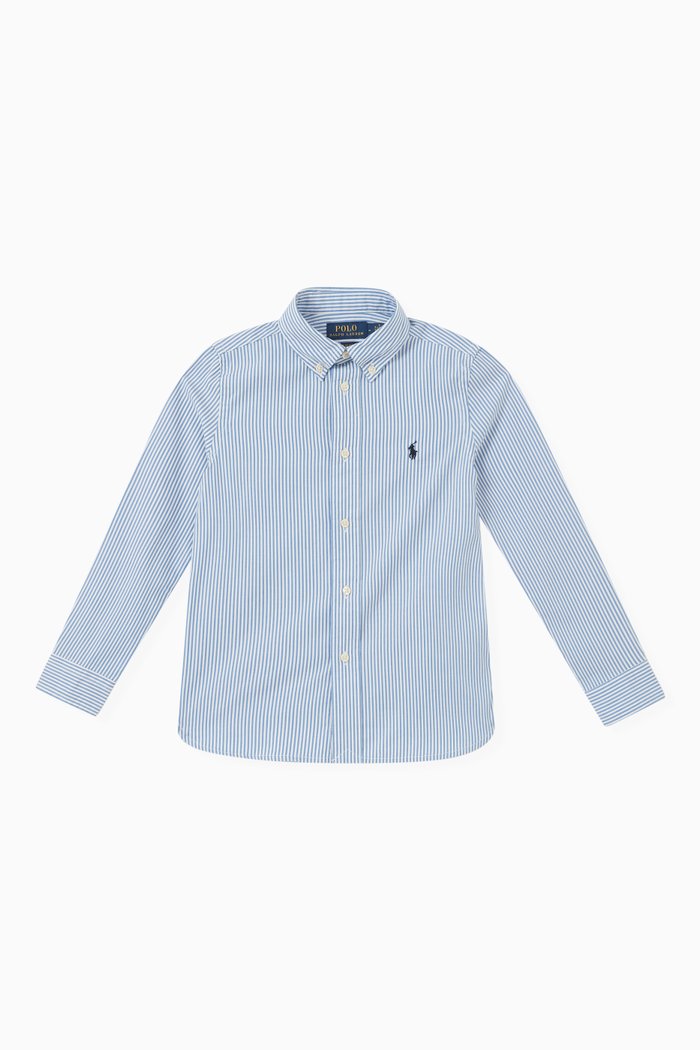 Slim Fit Shirt in Cotton, Blue
