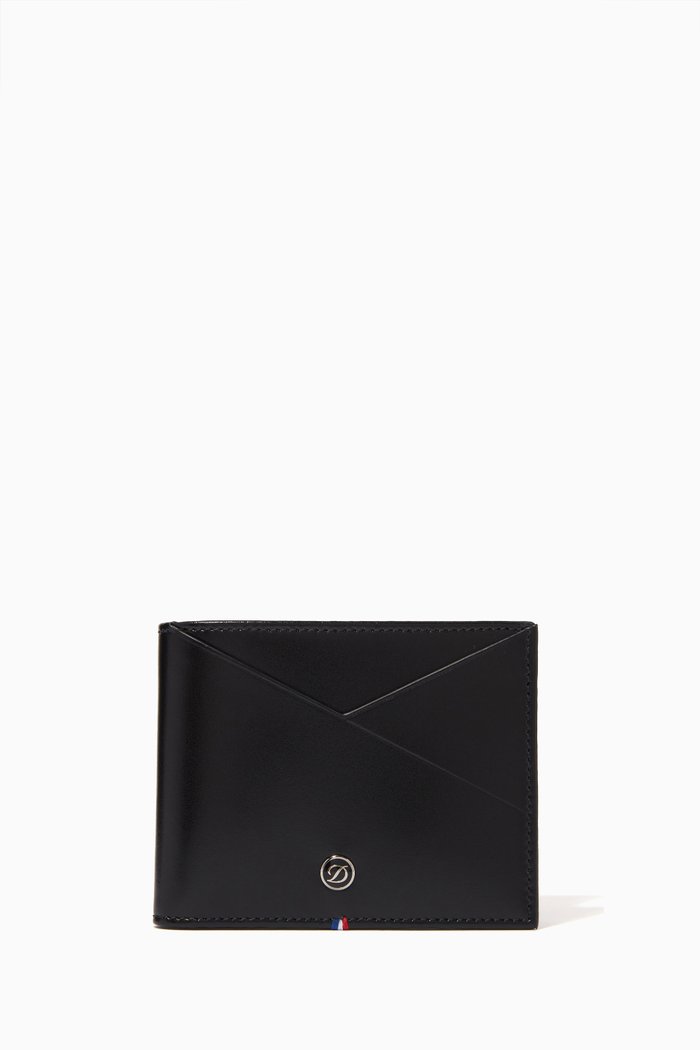 

Billfold Line D Card Capsule in Leather, Black