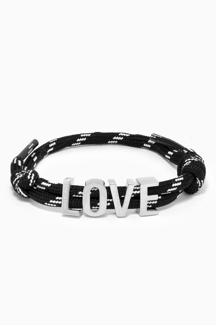 

LOVE Cord Bracelet in Brass & Cotton, Black