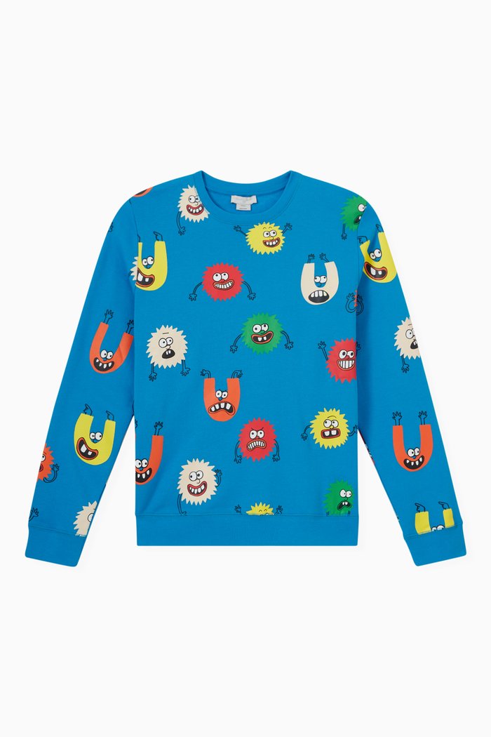 

Monster Gang Sweatshirt in Organic Cotton, Blue