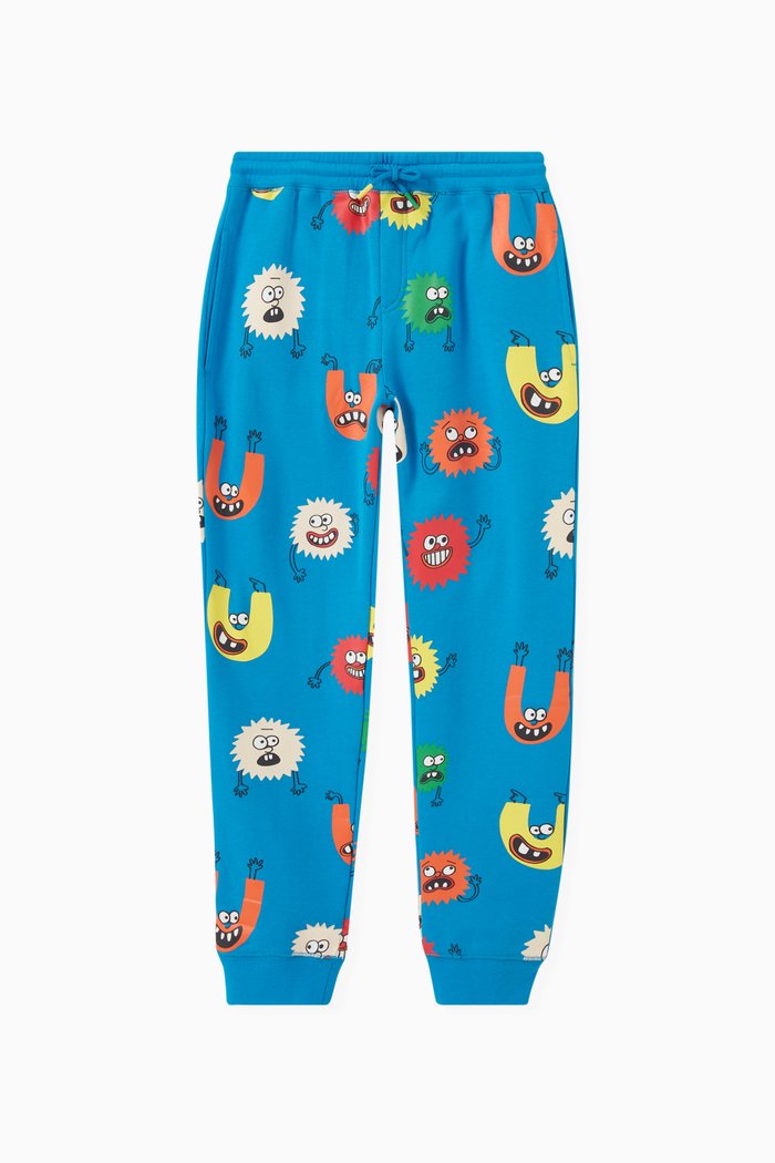 Monster Gang Sweatpants in Cotton, Blue