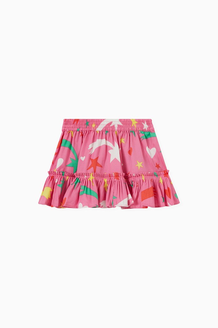 

Star Print Skirt in Lyocell, Pink