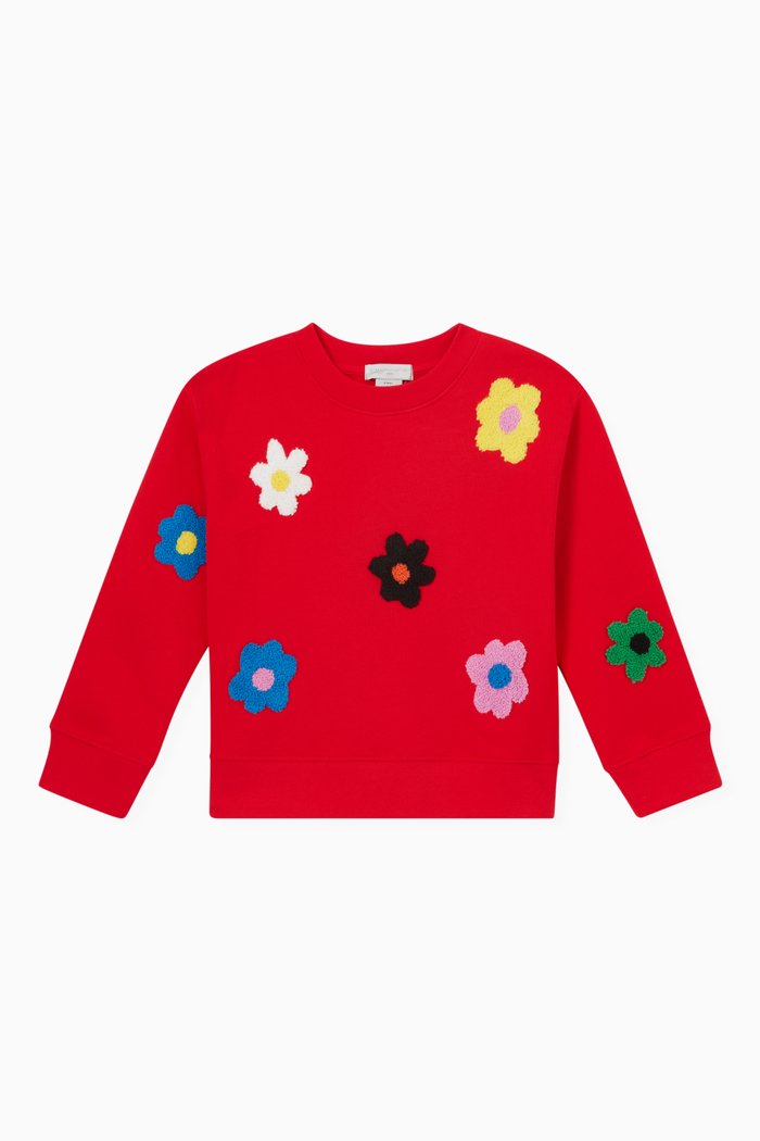 

Flowers Sweatshirt in Cotton, Red