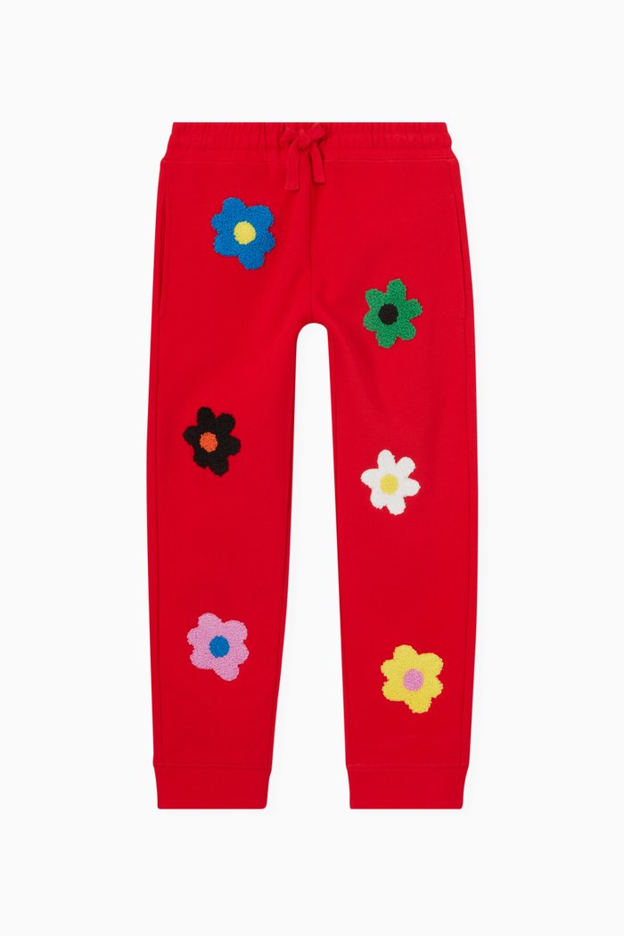 

Flower Joggers in Cotton, Red