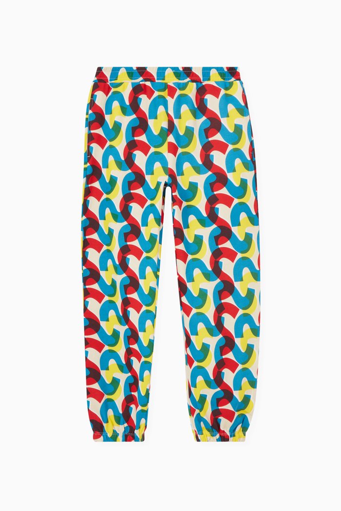 

Monogram Print Jogging Pants in Cotton, Multicolour