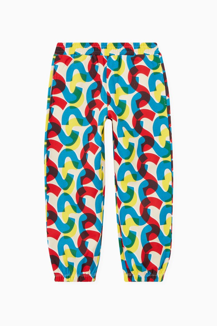 

Monogram Print Jogging Pants in Cotton, Multicolour