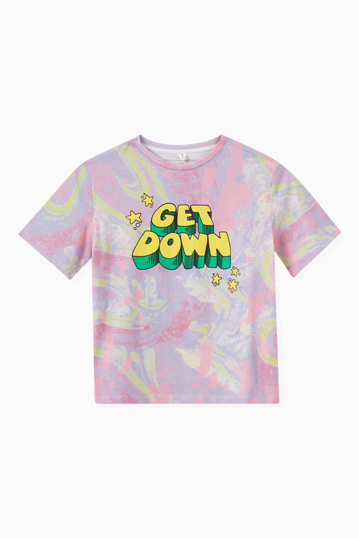 Get Down Print T-Shirt in Cotton, Purple