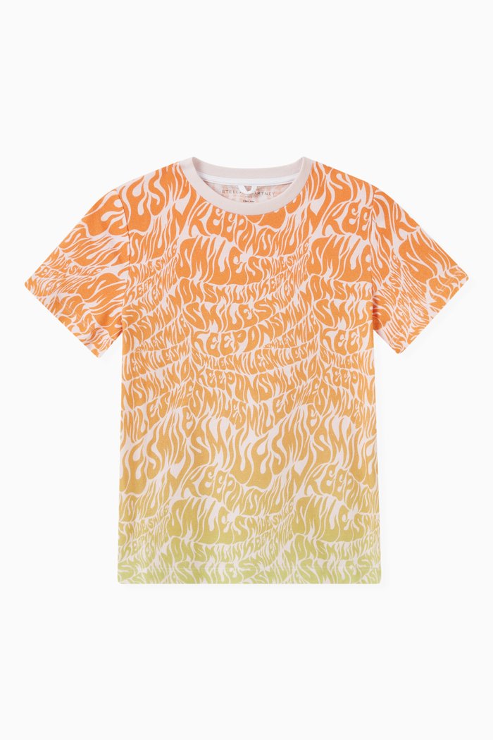 Graphic Print T-shirt in Cotton, Multicolour