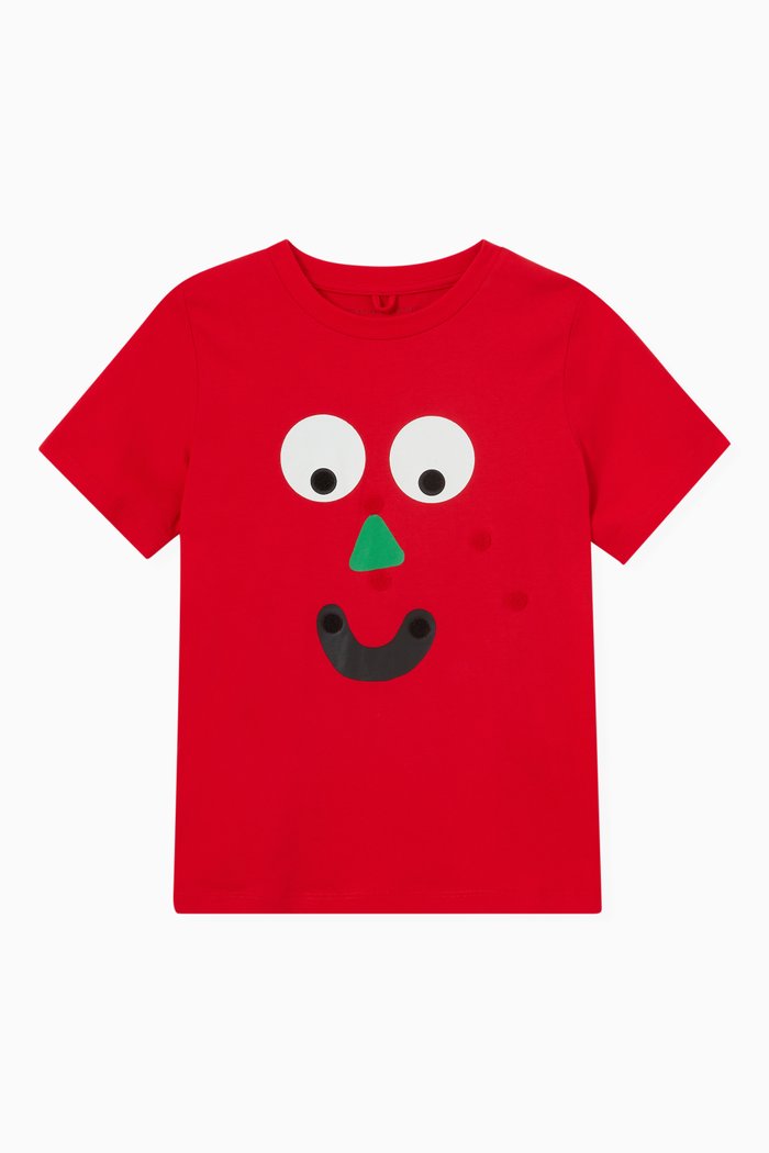 

Graphic Print T-Shirt in Cotton, Red