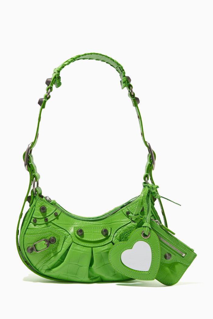 

Le Cagole XS Shoulder Bag in Arena Lambskin, Green