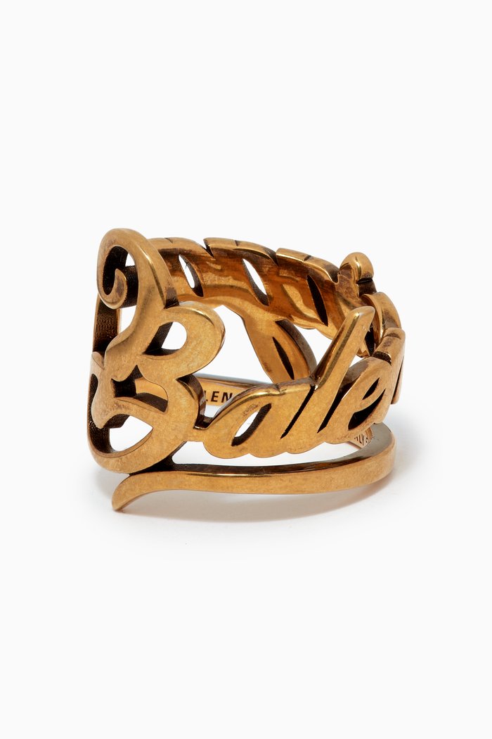 

Typo Logo Ring in Brass, Gold