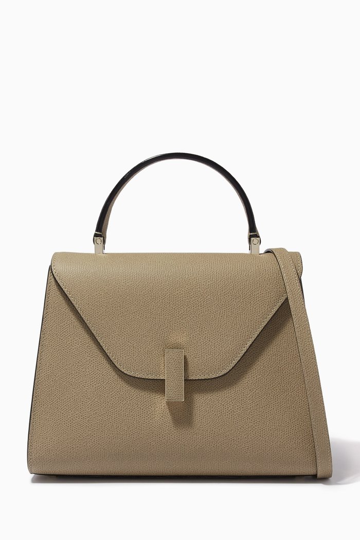 

Iside Medium Bag in Calfskin Leather, Neutral