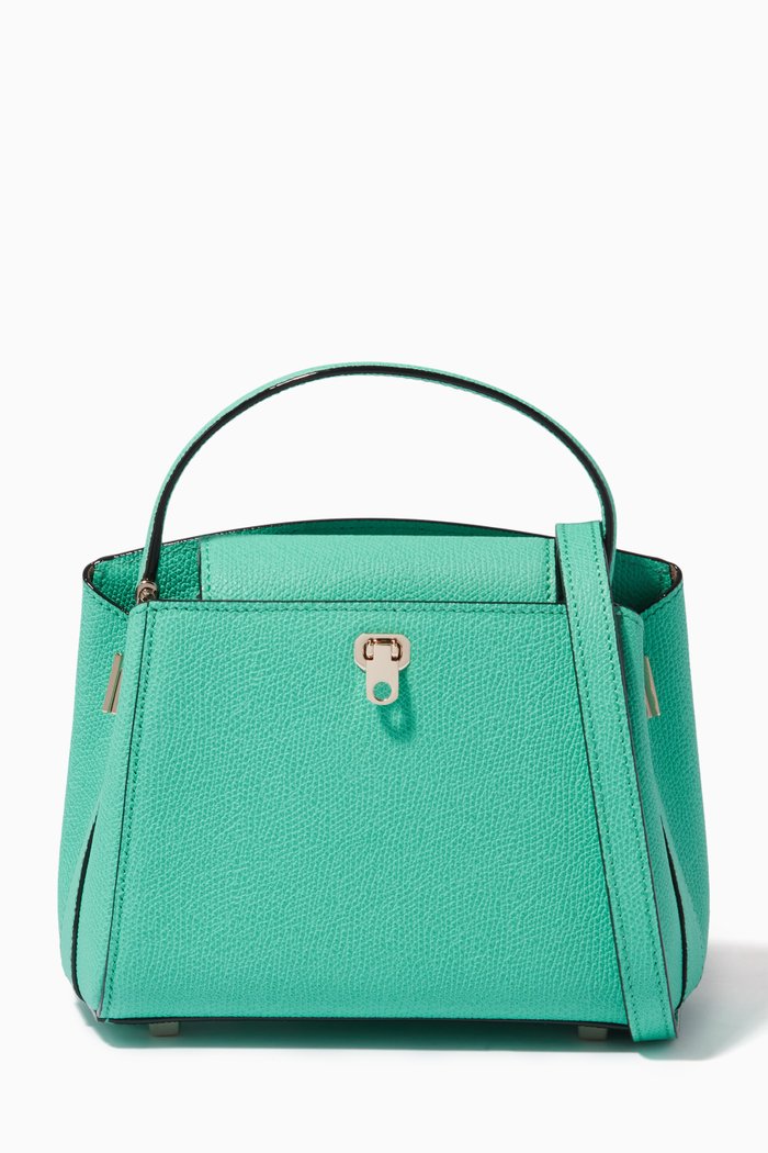 Brera Micro Top Handle Bag in Calfskin Leather, Blue