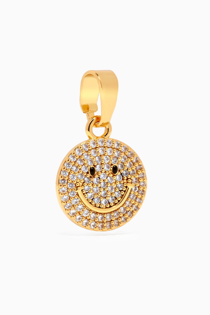 

Ms Vaxxine Smiley Pendant in 18kt Gold-plated Brass