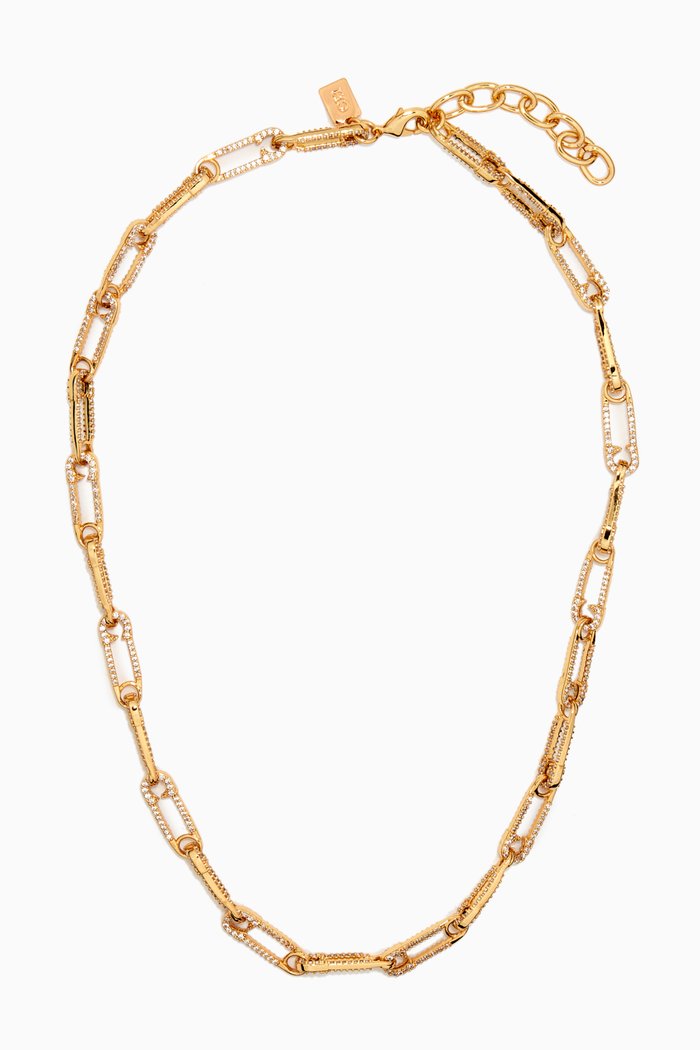 

Locked Pin Chain Necklace in 18kt Gold-plated Brass
