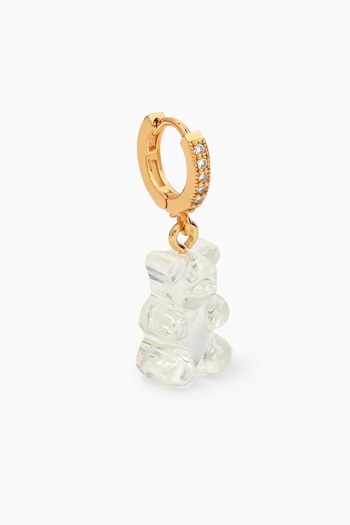 

Nostalgia Bear Single Earring in 18kt Gold Plating & Resin