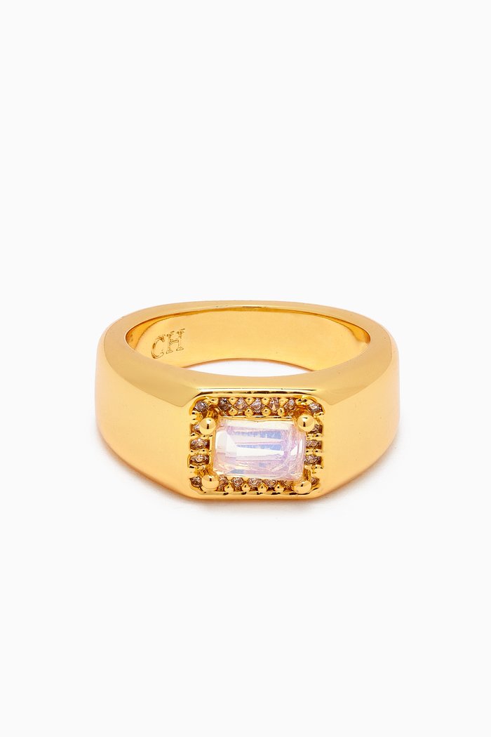 Lady Boss Pinky Ring in 18kt Gold-plated Brass