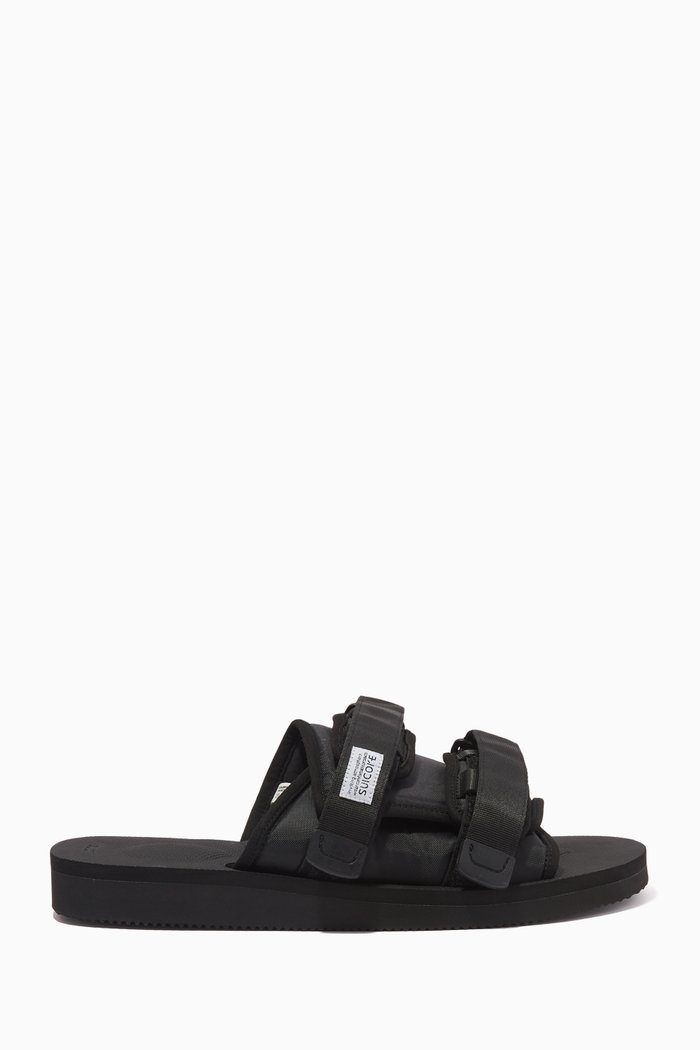 

Moto-cab Slide Sandals in Nylon, Black