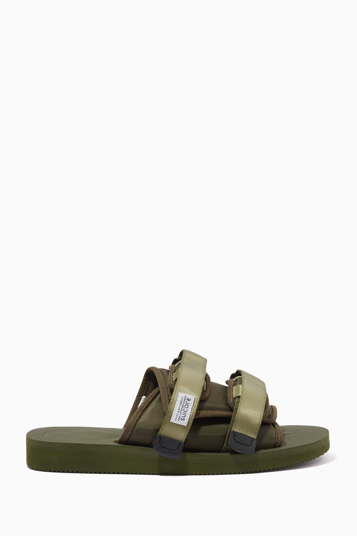 

Moto-cab Slide Sandals in Nylon, Green
