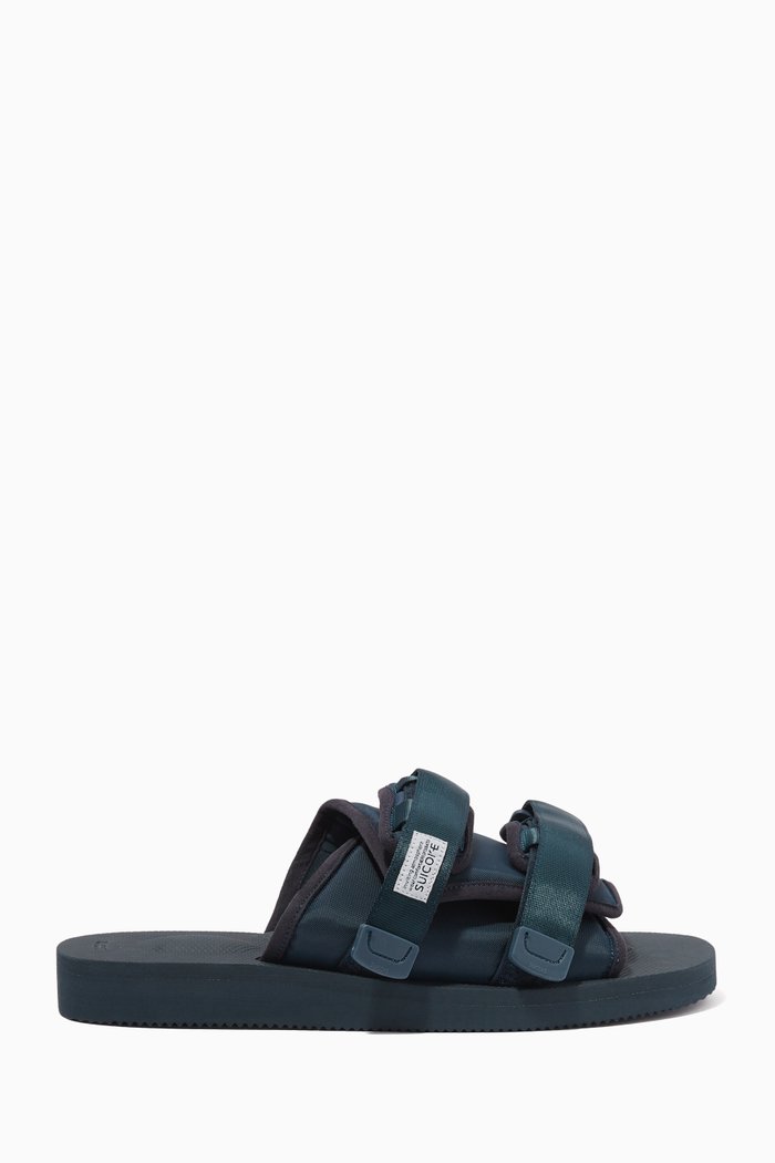 

Moto-cab Slide Sandals in Nylon, Blue