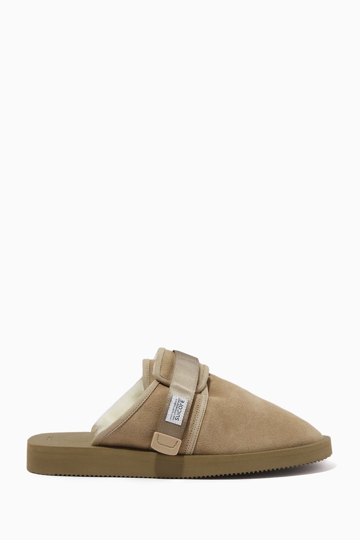 

Zavo Mab Slip-on Sandals in Suede, Neutral