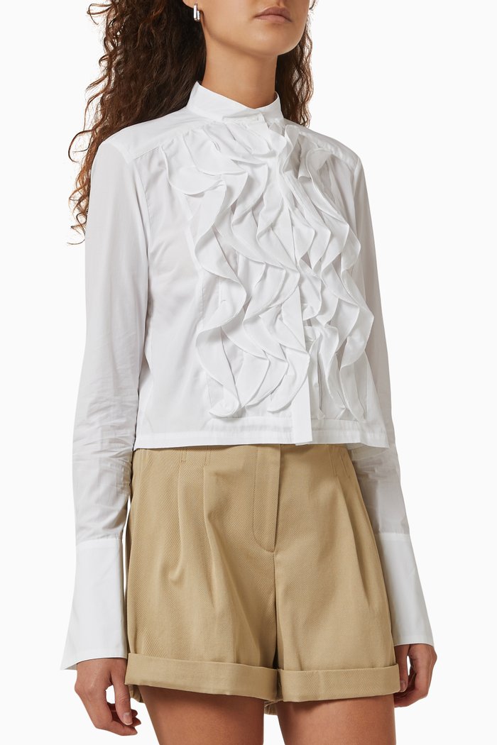 

The Patti Crop Shirt in Cotton Poplin, White