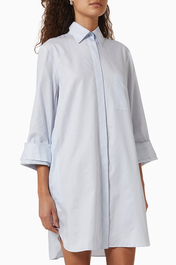 

Drinkard Dress in Cotton Poplin, Blue