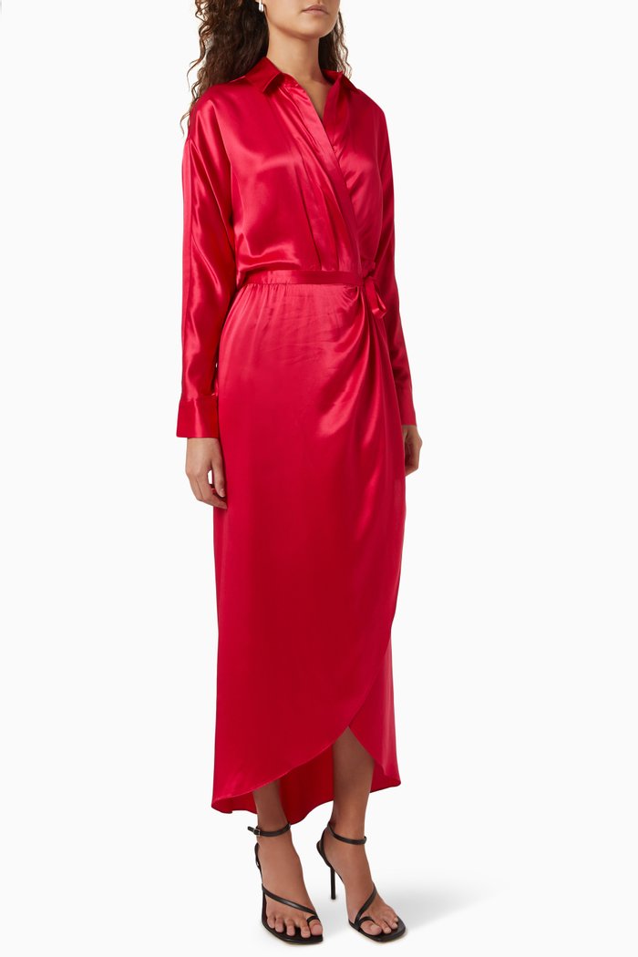 

Nights At Hotel Du Cap Dress in Silk Charmeuse, Red