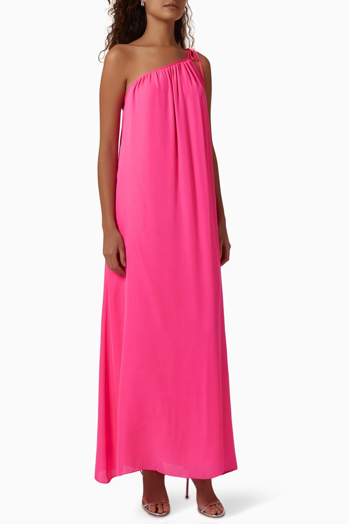 

Dinner At Mackizi Dress in Silk Georgette, Pink