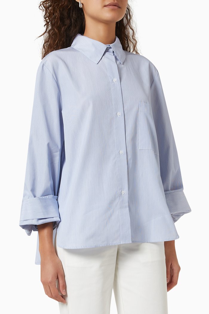 

The Morning After Shirt in Cotton Poplin, Blue