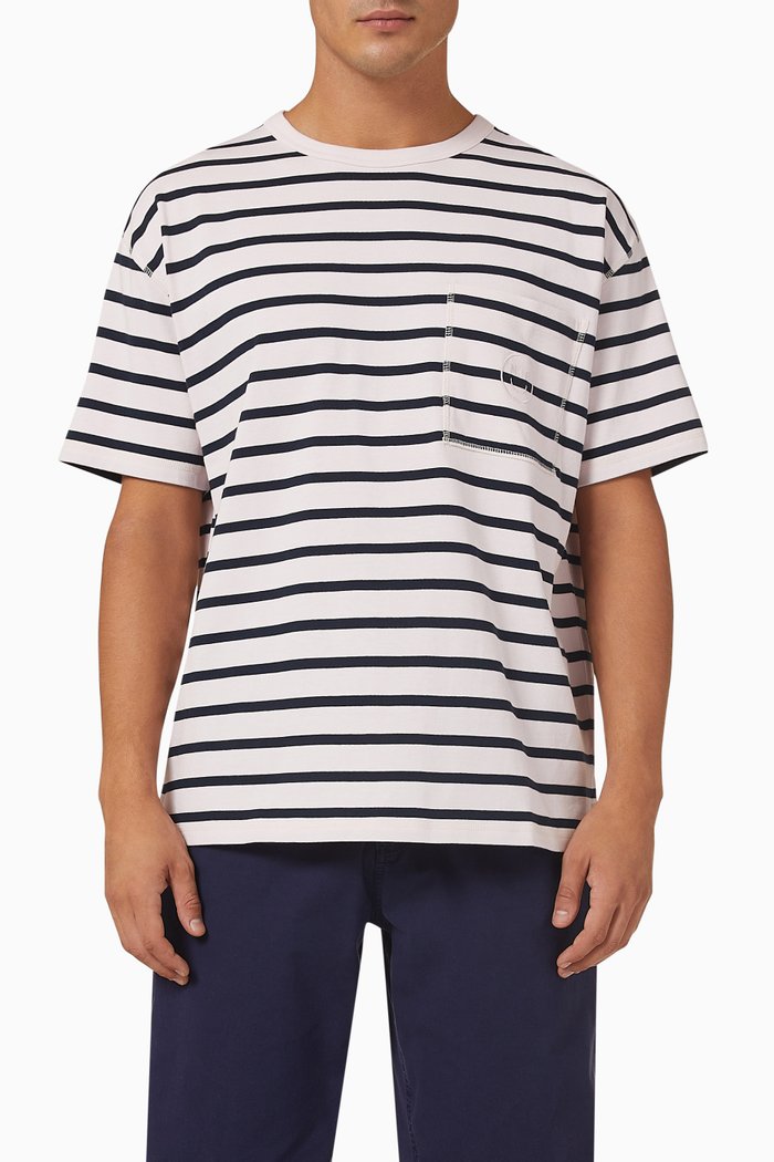 

Contrast Stitch T-shirt in Organic Cotton Carded Jersey, Pink