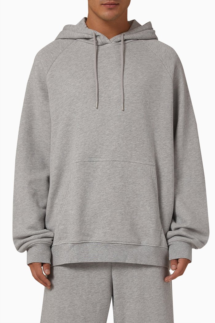 

Long Sleeve Hoodie in Organic Cotton, Grey